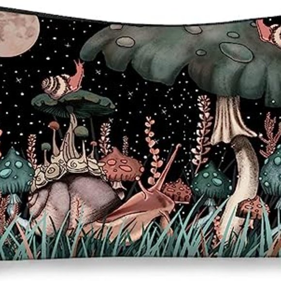 Mushrooms Snails Moon Makeup Bag New - Picture 5 of 8